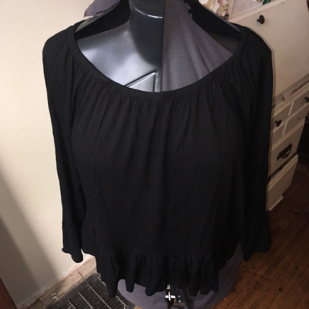 Altar’d State black baby doll crop top